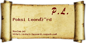 Poksi Leonárd névjegykártya